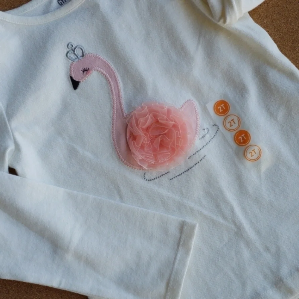 Gymboree Cream Swan Top NWT